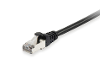 Equip 605590 rj45 netwerkkabel patchkabel cat 6 s ftp 1 00 m zwart vergulde steekcontacten 1 stuk s