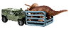 Jurassic world dinosaurus met helikopter bruin blauw
