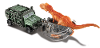Jurassic world dinosaurus met helikopter bruin blauw
