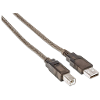 Kabel usb 2 0 manhattan 1x usb 2 0 stekker a 1x usb 2 0 stekker b 11 m transparant