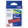 Labeltape brother tze tz tze 451 tapekleur rood tekstkleur zwart 24 mm 8 m