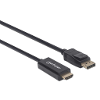 Manhattan 153201 displayport kabel displayport hdmi adapterkabel displayport stekker hdmi a stekker 1 80 m zwart