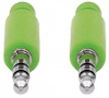 Manhattan jackplug audio kabel 1x jackplug male 3 5 mm 1x jackplug male 3 5 mm 1 m zwart groen vergulde steekcontacten stoffen mantel