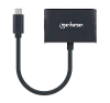 Manhattan usb 2 0 adapter 1x usb c stekker 1x usb c bus power delivery vga bus 153430 20 cm stekker past op beide manieren met laadbus