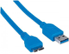 Manhattan usb 3 0 aansluitkabel 1x usb 3 0 stekker a 1x micro usb 3 0 b stekker 2 m blauw vergulde steekcontacten ul gecertificeerd