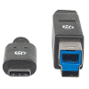 Manhattan usb 3 1 gen 1 aansluitkabel 1x usb 3 0 stekker c 1x usb 3 0 stekker b 2 m zwart