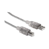 Manhattan usb kabel usb 2 0 usb a stekker usb b stekker 1 80 m zilver 333405
