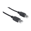 Manhattan usb kabel usb 2 0 usb a stekker usb b stekker 1 80 m zwart vergulde steekcontacten ul gecertificeerd 333368 cg