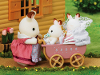 Set tweeling chocoladekonijn kinderwagen