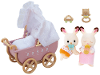 Set tweeling chocoladekonijn kinderwagen