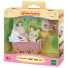 Set tweeling chocoladekonijn kinderwagen