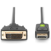Techly displayport dvi aansluitkabel 1x displayport stekker 1x dvi stekker 24 1 polig 3 m zwart