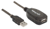 Verlengkabel usb 2 0 manhattan 1x usb 2 0 stekker a 1x usb 2 0 bus a 20 m zwart