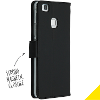 Zwarte wallet tpu booklet voor de huawei p9 lite