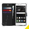 Zwarte wallet tpu booklet voor de huawei p9 lite