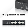 Zyxel gs1100 16 netwerk switch 16 poorten 1 gbit s