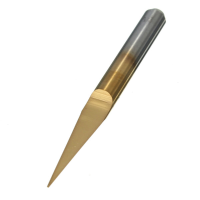 0.1Mm 10 Degree Flat Bottom Pcb Engraving Bit Titanium Coated Carbide Cnc Router Tool