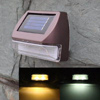 0.2W Wall mounted Solar Powr 2 LED Fence Light Garden Landscape Waterproof Wall Lamp