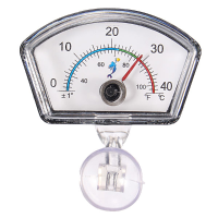 0 40℃ Aquarium Suction Cup Submersible Oval Shape Dial Index Thermometer