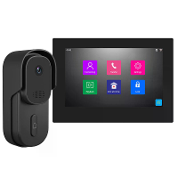 001C TP1 7 inch Video Deurbell Tuya WiFi Deurtelefoon Intercom Visuele Deurbell 145° Beeldhoek Bewegingsdetectie IP65 Wa
