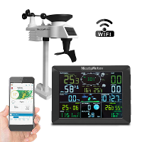 0310 Draadloze 2.4G Wifi Weerstation met 8.3 Inch Groot Display Binnen Buiten Thermometer Hygrometer Windsnelheid Maanfa