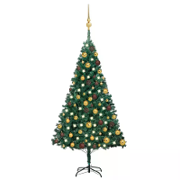 1,2 M Kunstmatige Kerstboom met 380 takken, 150 warme LED lichten voor thuis, kantoor, feestdecoratie