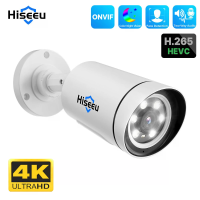 1/2 Stuks Hiseeu 4K 8MP PoE IP camera buitengebruik Nachtzicht Bewegingsdetectie Tweerichtingsintercom H.265+ Video bewa