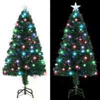 1.2M Kerstboom Kunstmatige LED Feestdagen Den Boom Metalen Losmaakbare Stand voor Thuis Kantoor Kerstfeestversiering