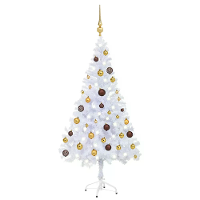 1,2M Kunstmatige Kerstboom Kerstmis 230 Takken met 150 Warme LED Lampen voor Thuis, Kantoor, Feestdecoratie
