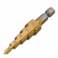 1/4 Inch Hex Shank Hss Step Cone Drill Bit 4 12mm Titanium Coated Hole Cutter