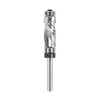 1/4 Inch Schacht Carbid Compressie Flush Trim Router Bit met Bovenste Onderste Lager 1/2 Inch Snijdiameter Tungsten Carb