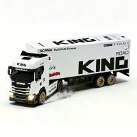 1/64 2.4G 4WD Scania Official Licensed Mini Drift RC Car Container Tractor Trailer Heavy Truck Remote Controlled LED Lig