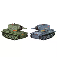 1/64 2.4G Mini RC tank Desktop Simulatie Battle Tracked Volledig Proportioneel Afstandsbediening Schietvoertuigen Modell