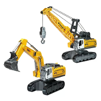 1/64 Schaal 2.4G Technische Speelgoed Voertuig Model Metaal Mini Bureau Afstandsbediening RC Graafmachine Kraan Auto