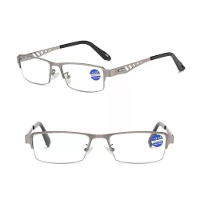 1 Paar halve montuur anti blauw licht HD leesbril zakelijke stijl heren presbyopie brillen