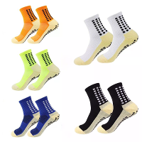 1 Paar heren anti slip sportkousen voetbal basketbal tennis buitenshuis grip fietsen comfortabel niet slipontwerp