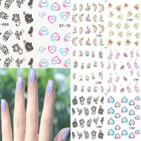 1 Sheet Nail Art Heart Flower Nail Decals Stickers