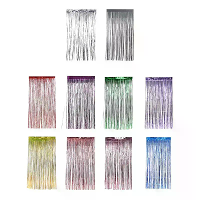 1 X 2M Metallic Foil Fringe Door Curtains Party/Christmas/Birthday/Wedding Photo Booth Props Backdrop Decor