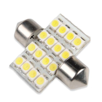 1 X White Dome 16 Led 3528 Smd Interior Bulb Light 31mm
