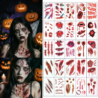 10~30 Vel Halloween Tijdelijke Tattoo Sticker Realistische Littekens Tattoos Waterdicht Speciale Effecten Wond & Verwond