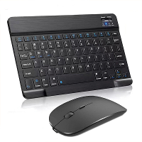 10 Inch Mini Bluetooth toetsenbord en muis set voor iPad Xiaomi Huawei telefoon Tablet, slank draadloos mute toetsenbord