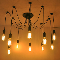 10 Lights Edison Retro Spider Chandelier Pendant Light 110 220v