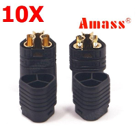 10 Paren Amass MT60 Driegaatsstekker Connector Zwart Mannelijk & Vrouwelijk