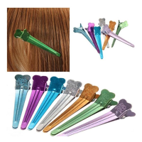 10 Pcs Professional Salon Barrettes Aluminum Polychrome Hair Clips