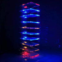 10 Segment kristallen kolom geluidsgecontroleerde spectrum lamp DIY kit 7 kleurige LED verlichting verstelbare gevoeligh