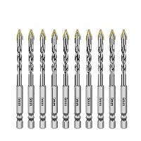 10 Stuks 6mm zeskantschacht hoogwaardige excentrieke spiraalboor bits Schuine kop 6mm snij diameter voor tegels/glas/met