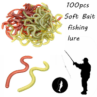 100Pc Soft Fishing Lure Jig Big Hook Clam Worm Bass Sofe Fishing Bait