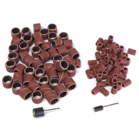 100Pcs 1/2 1/4 Inch Sanding Sleeves Sander Drum With 2 Mandrels For Dremel Rotary Tool