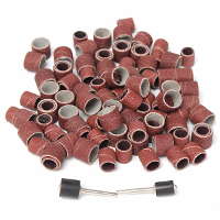 100Pcs 80grit Drum Sanding Sleeves Kit For Dremel Rotary Tools With 1/2 3/8 Inch Sand Mandrels