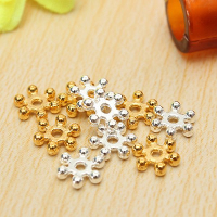 100Pcs Silver Gold 6mm Daisy Flower Spacer Beads Diy Jewelry Findings